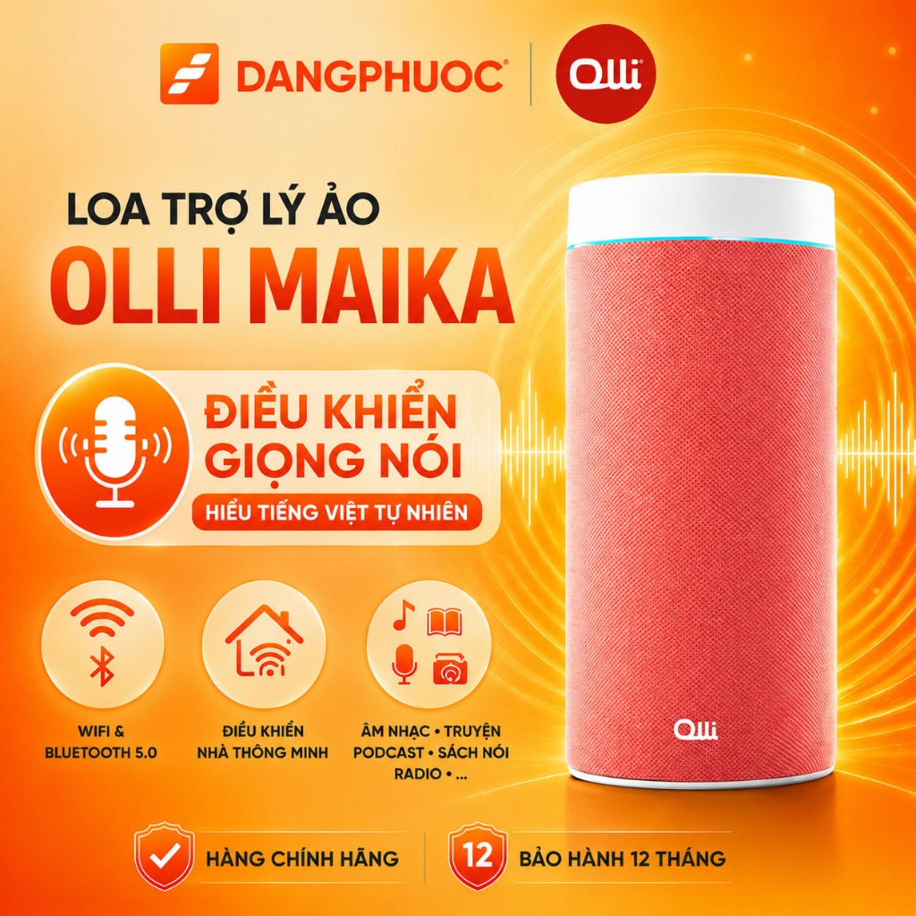 [Hàng chính hãng] Loa Olli Maika Trợ Lý Ảo Thuần Việt, Loa thông minh đủ màu