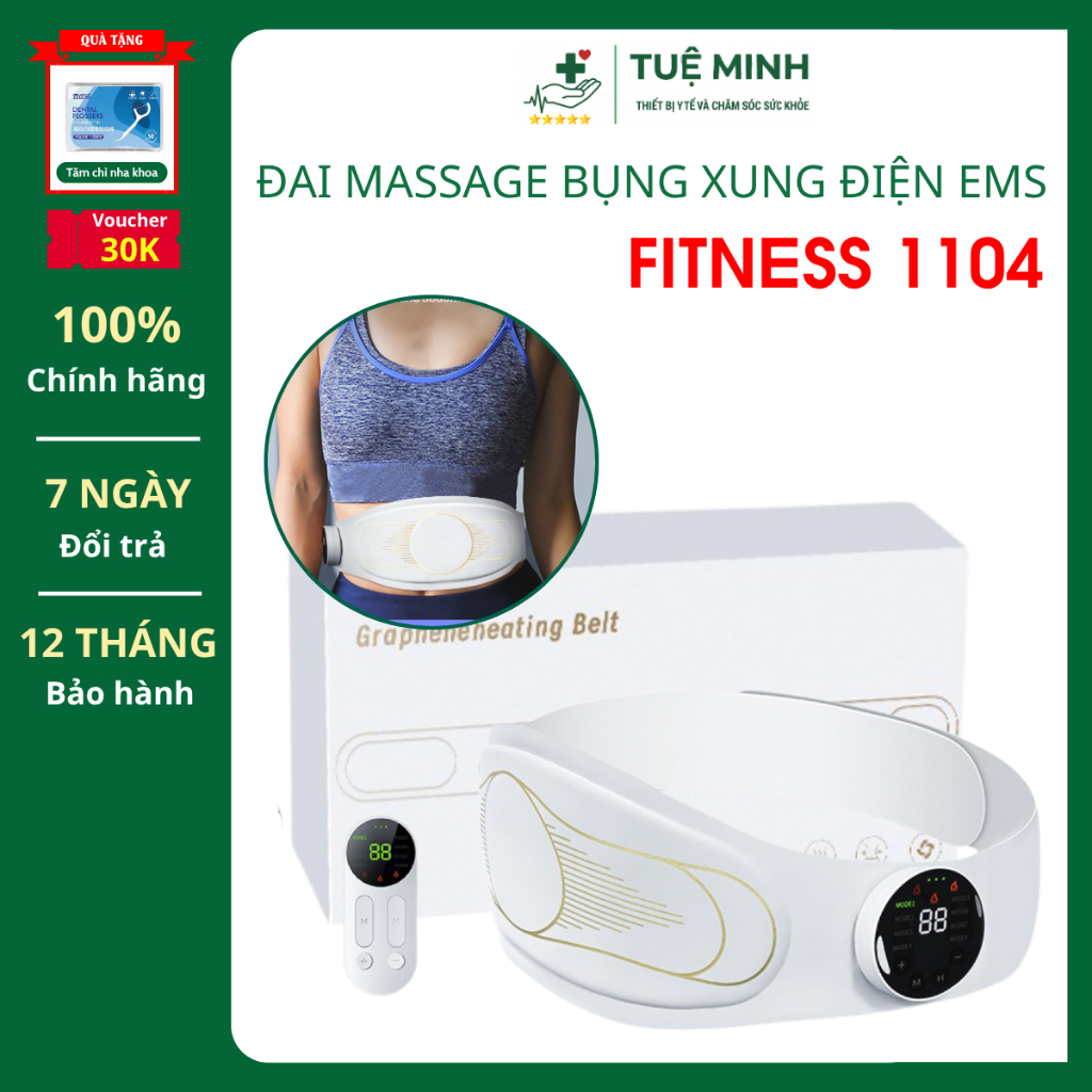 Máy massage bụng xung điện EMS FITNESS 1104, Máy massage xung điện giảm đau nhức vùng thắt lưng