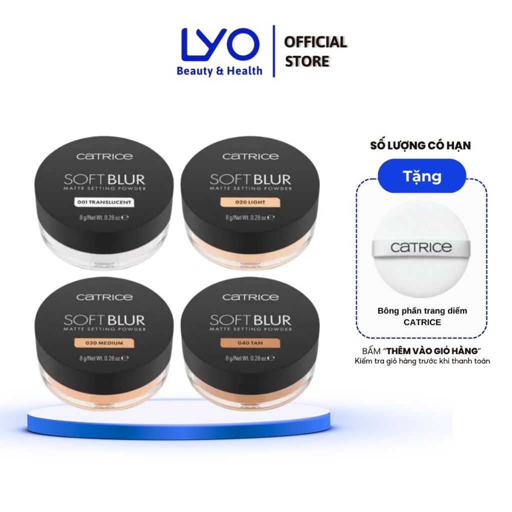 Phấn phủ mỏng nhẹ kiềm dầu Catrice Soft Blur Matte Setting Powder 8g LYO OFFICIAL