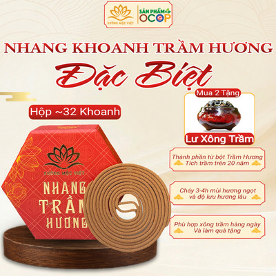 Nhang khoanh trầm hương cao cấp chất lượng OCOP, ISO 9001 - Xưởng Mộc Việt