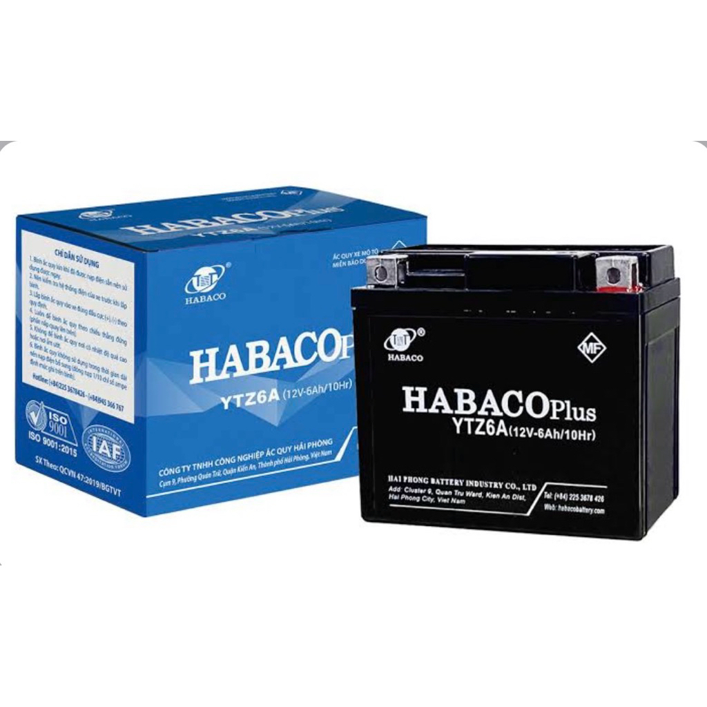 Bình Ắc Quy Habaco 12V 5Ah Thấp Chính Hãng Cho Wave, Dream, Sirius, Jupiter,….