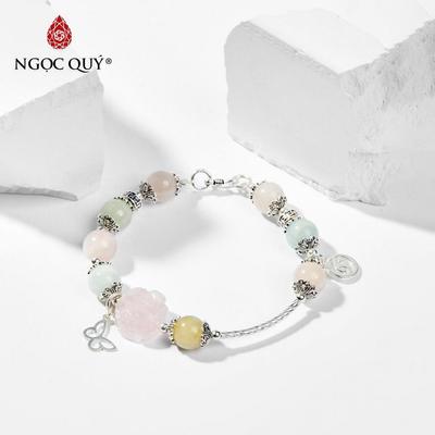 Vòng tay đá Beryl tự nhiên phối charm - Mẫu VC1002 - Ngọc Quý