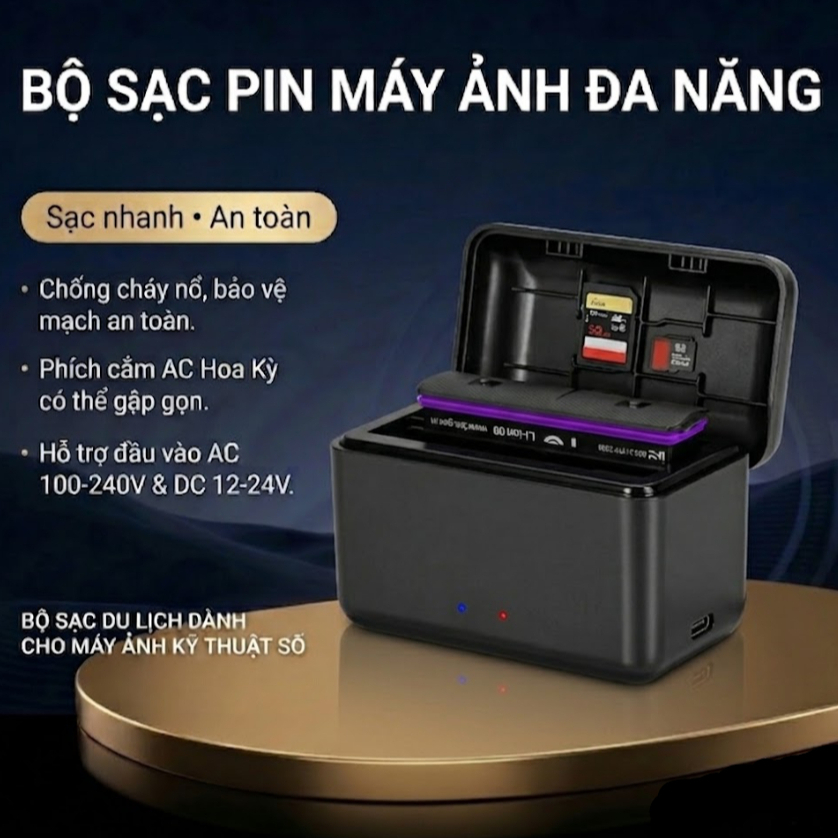 Dock Sạc Đôi Insta360 X4 Kèm Cáp Type-C Tự Ngắt An Toàn - Sạc Insta360 X4