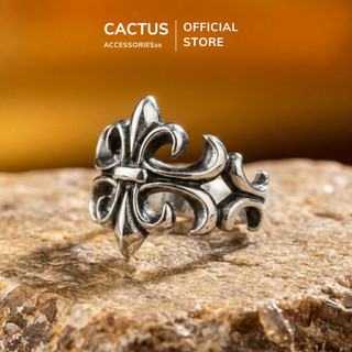 Nhẫn nam Chrome Cactus Acc thiết kế cánh hoa cách điệu, phụ kiện thời trang thép Titan trang sức nam
