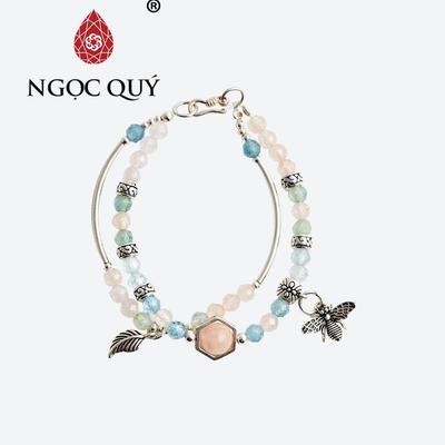 Vòng tay đá Beryl tự nhiên phối charm - Mẫu VC1108 - Ngọc Quý