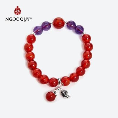 Vòng tay đá Mã não tự nhiên phối charm - Mẫu VC1084 - Ngọc Quý