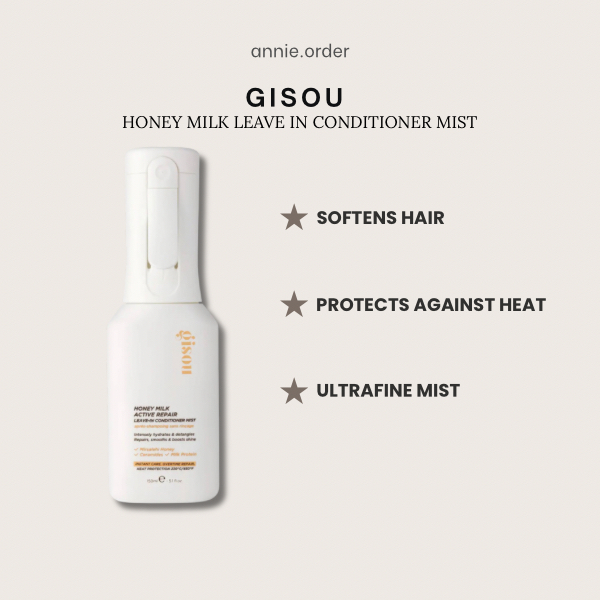 Xịt dưỡng tóc Gisou Honey Milk Active Repair Leave In Conditioner Mist