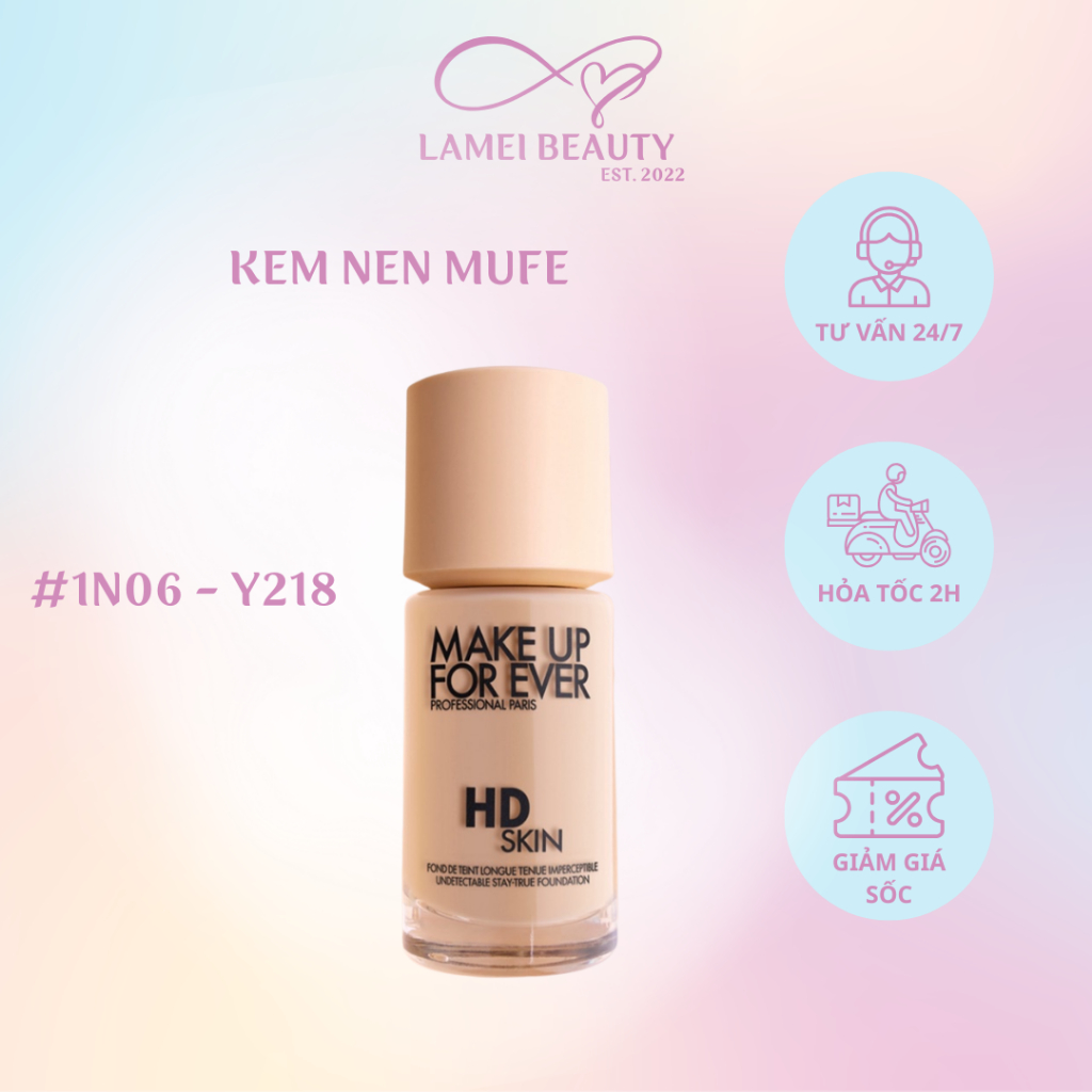 [1N06 - Y218] Kem Nền Make Up For Ever HD Skin Hydra Glow Hydrating Foundation 30ml - Lamei.Beauty