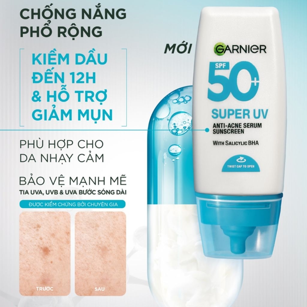 Kem chống nắng Garnier Super UV Cooling Water Gel SPF50+ PA++++