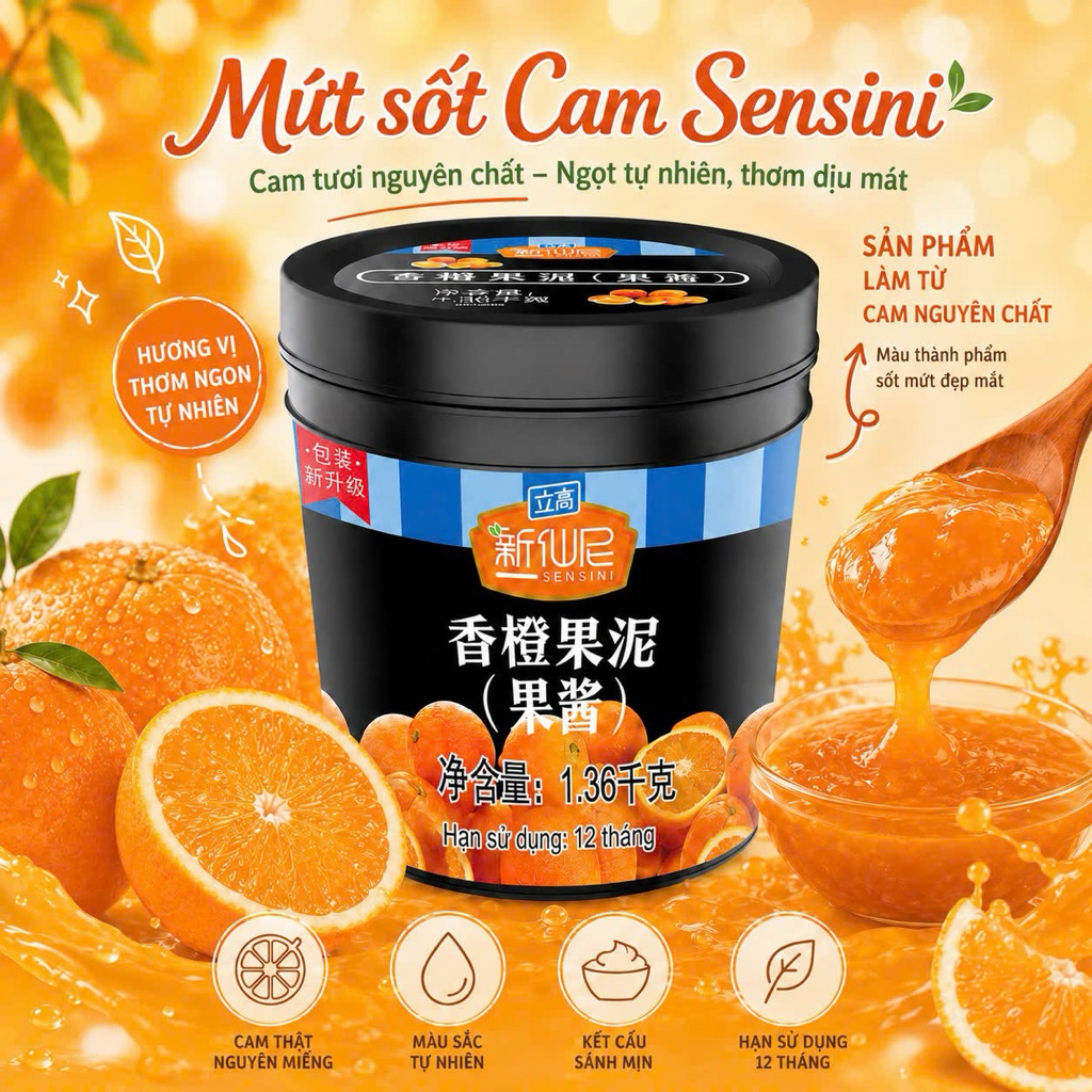 MỨT CAM SENSINI (HŨ 1.36KG)
