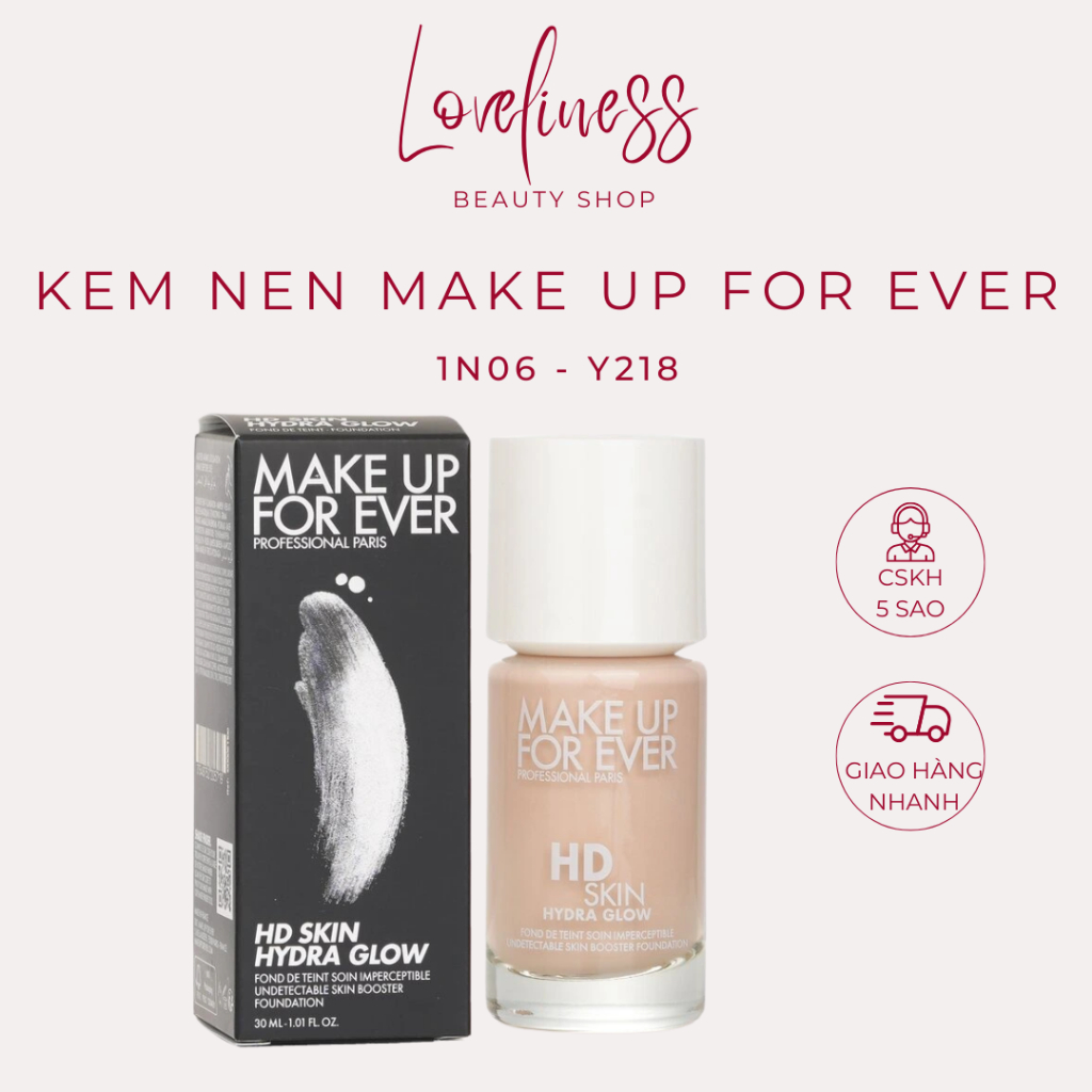 [1N06 - Y218] Kem Nền Make Up For Ever HD Skin Hydra Glow Hydrating Foundation 30ml - Loveliness.Bea