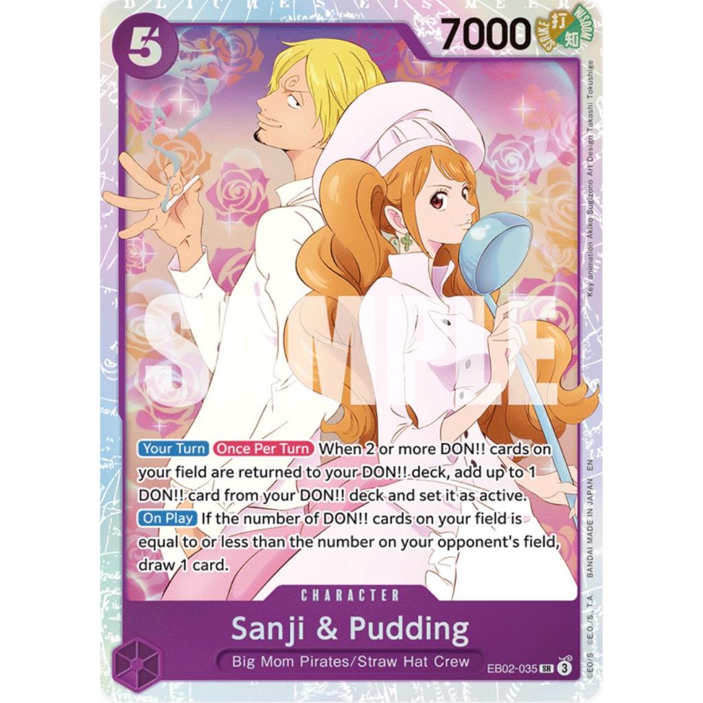 [Thẻ bài One Piece] Sanji & Pudding EB02-035 SR [EB-02] Extra booster Anime 25th collection  [Genuin