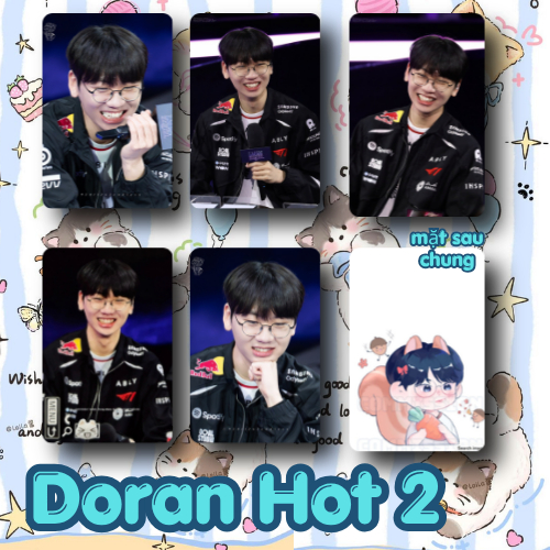 Card bo góc DORAN T1- Liên minh huyền thoại- 2025- Faker-Oner-Doran-Gumayusi- Keria