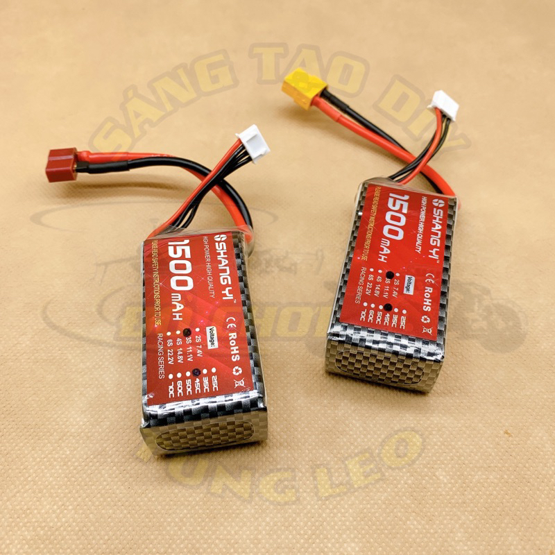 Pin Lipo ShangYi 3s 1500mAh 45C - Phích cắm T và XT60