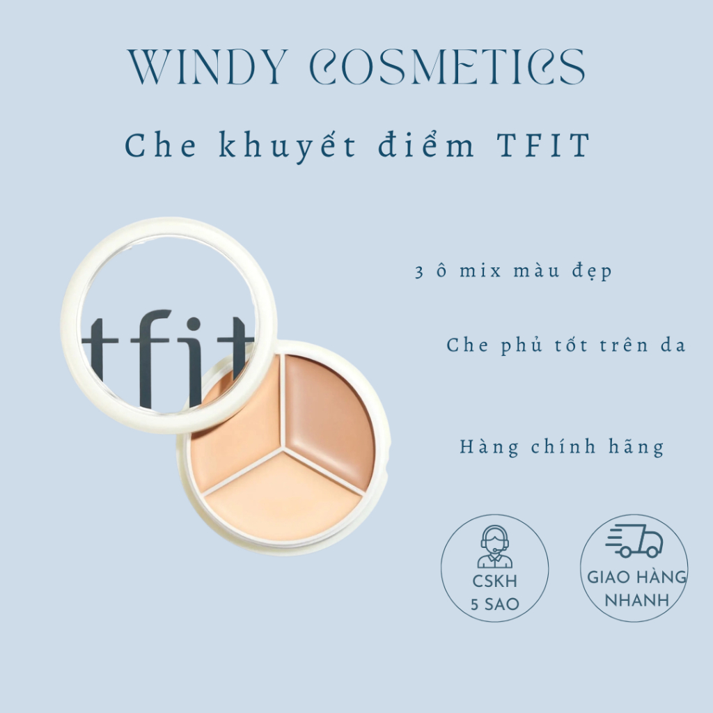 Che khuyết điểm TFIT, Ckđ triệt sắc tfit che phủ cao, kiềm dầu, lâu trôi Cover Up Pro 20g Windy.Cosm