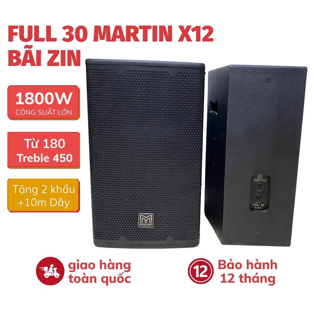 Đôi Loa Karaoke Bass 30 Martin X12 Bãi Zin Cao Cấp - Loa Full  30 Công Suất Lớn 1800W, Treble 450