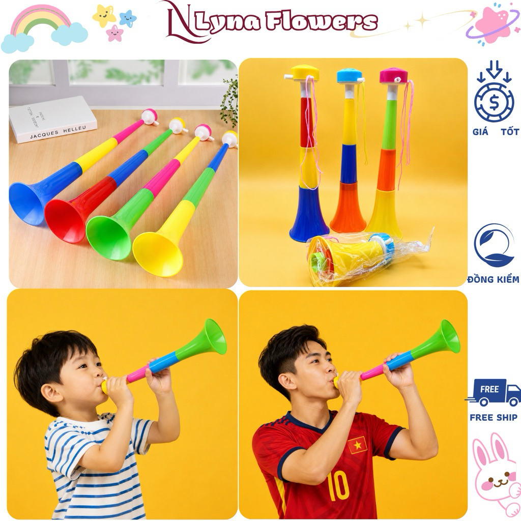 5 Kèn Nhựa Cổ Vũ Bóng Đá Vui Nhộn – Kèn Thổi To Cổ Động, Sự Kiện, Bóng Đá, Party - LỚN 40cm