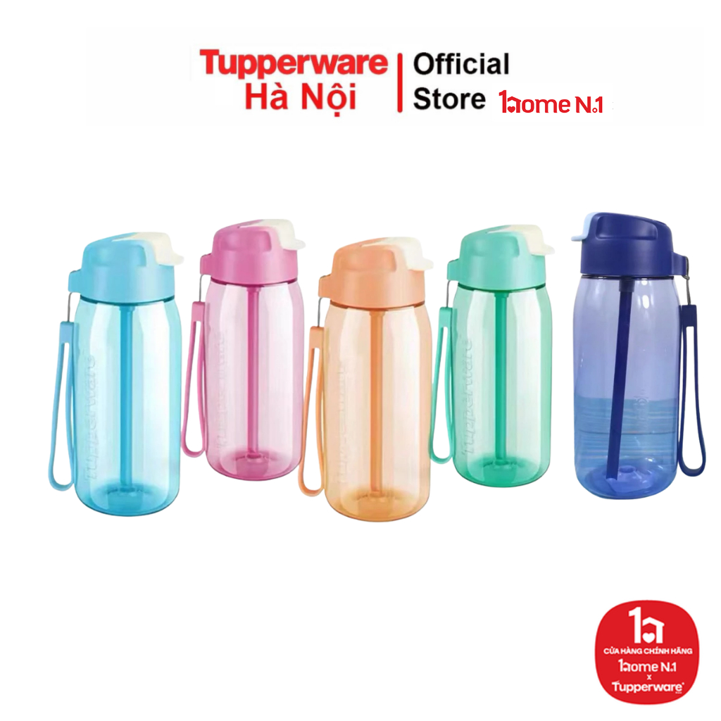 Bình Đựng Nước Tupperware Lohas 550ml – Cool Aqua ống hút - chính hãng 2026