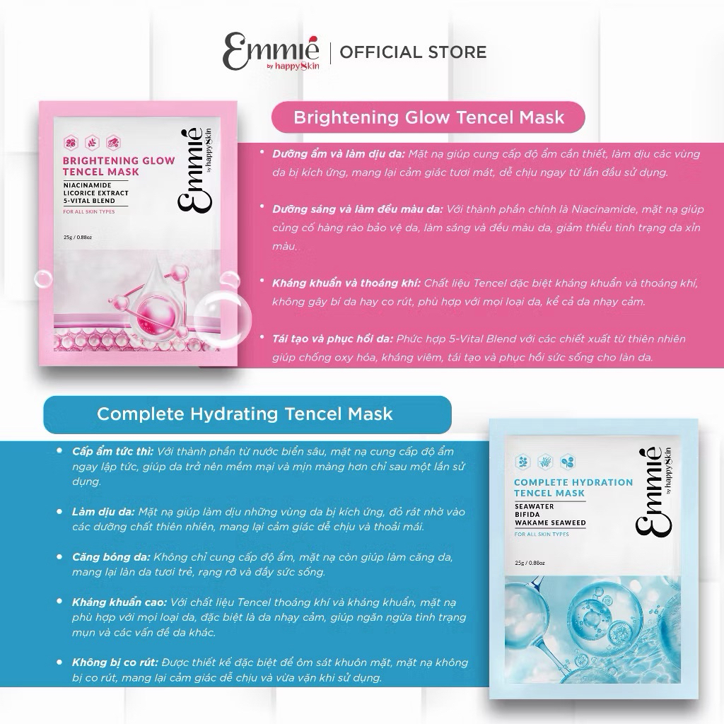 MẶT NẠ EMMIE MÀU XANH CẤP ẨM