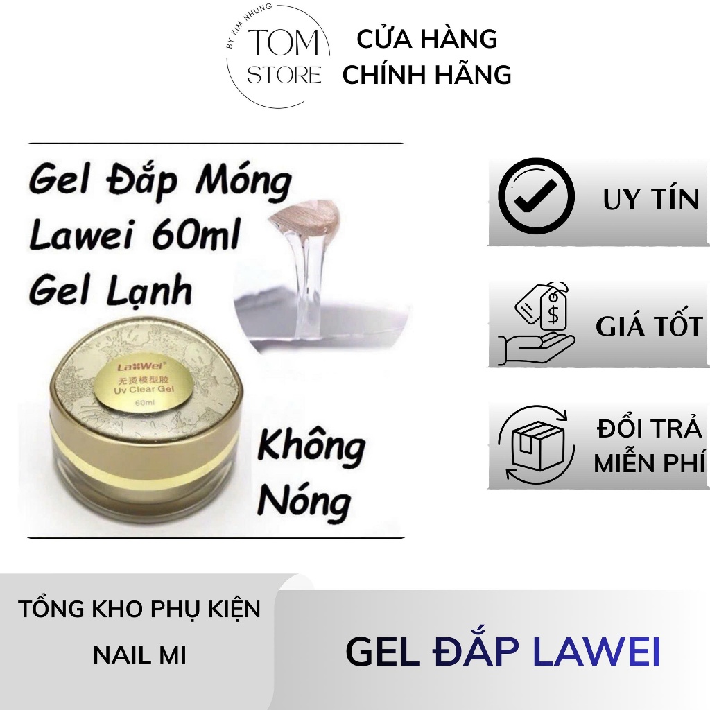 Gel Đắp Móng Lawei chính hãng (60ml) , Gel Đắp Lạnh , Gel Lawei [TOM STORE-PHỤ KIỆN NAIL MI]