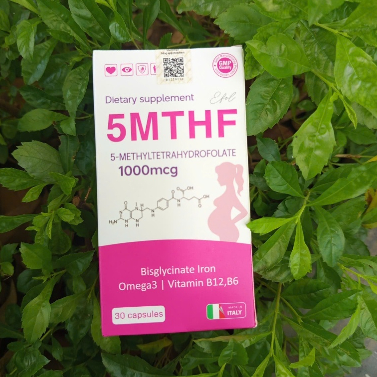 5MTHF 1000mcg nhập khẩu Ý,Viên Uống Bổ sung Vitamin cho bà bầu, Giảm nguy cơ dị tật thai nhi.
