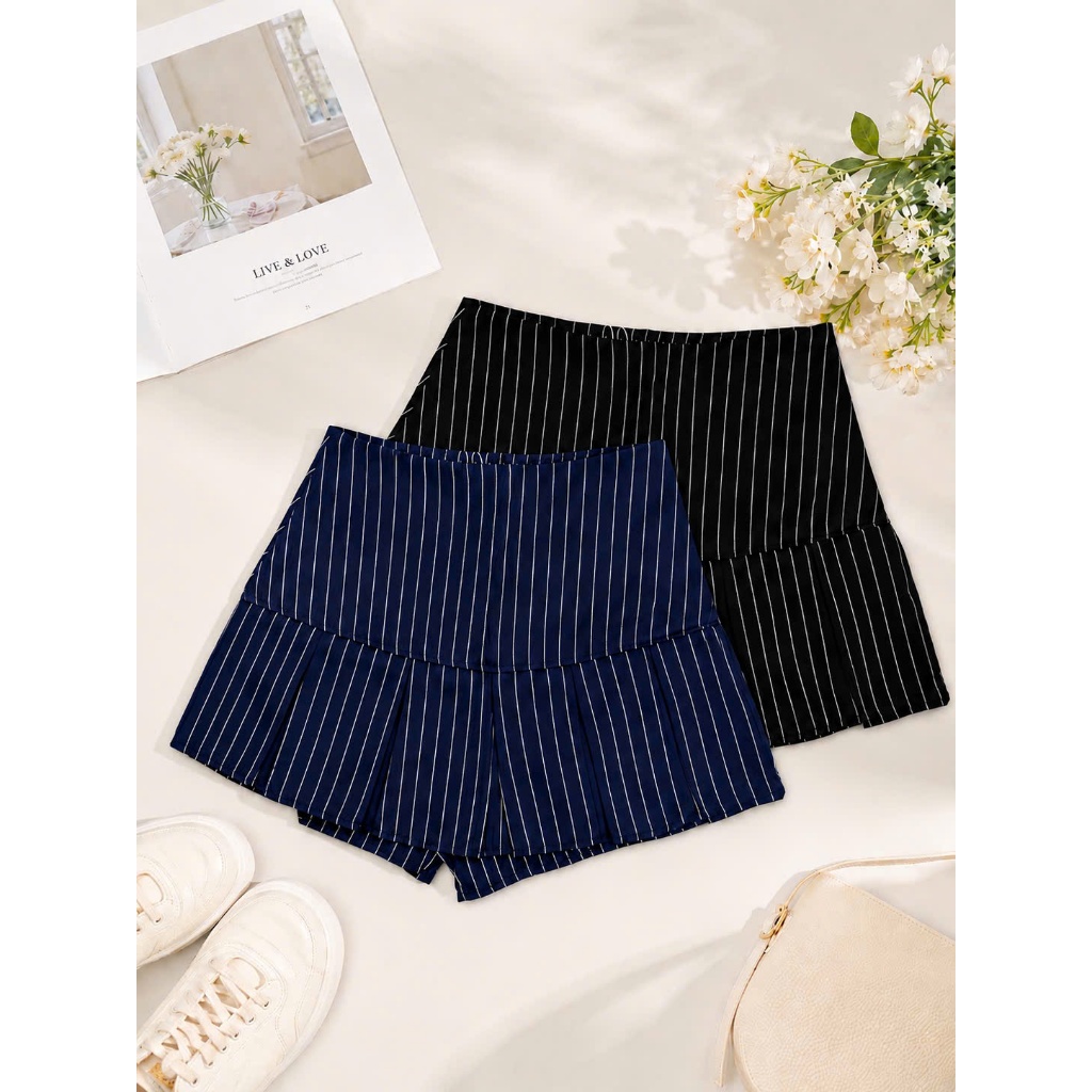 Chân Váy Kẻ Hack Dáng Form Xoè BIGSIZE Có Quần Bảo Hộ Đồng Chất Tuypsy 2 Lớp TA-035 | BigBuy360 - bigbuy360.vn