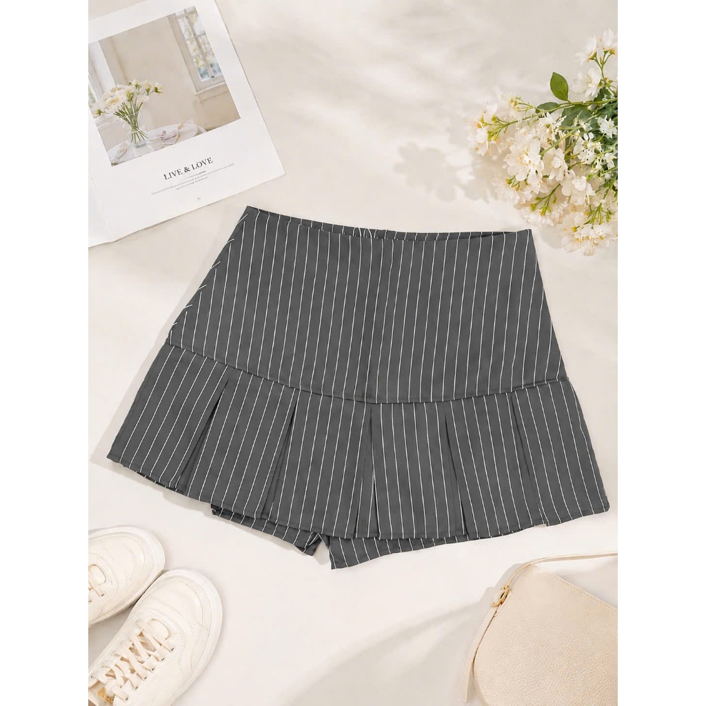 Chân Váy Kẻ Hack Dáng Form Xoè BIGSIZE Có Quần Bảo Hộ Đồng Chất Tuypsy 2 Lớp TA-035 | BigBuy360 - bigbuy360.vn