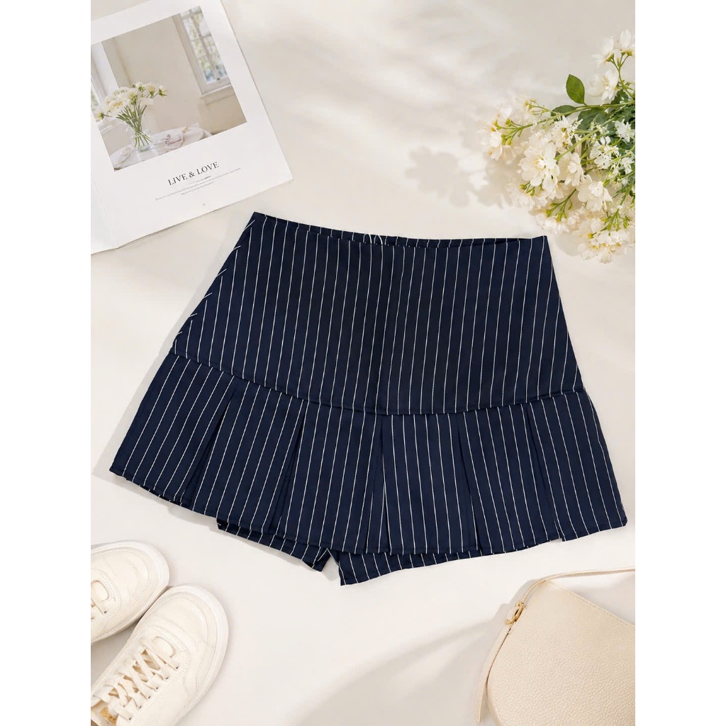 Chân Váy Kẻ Hack Dáng Form Xoè BIGSIZE Có Quần Bảo Hộ Đồng Chất Tuypsy 2 Lớp TA-035 | BigBuy360 - bigbuy360.vn