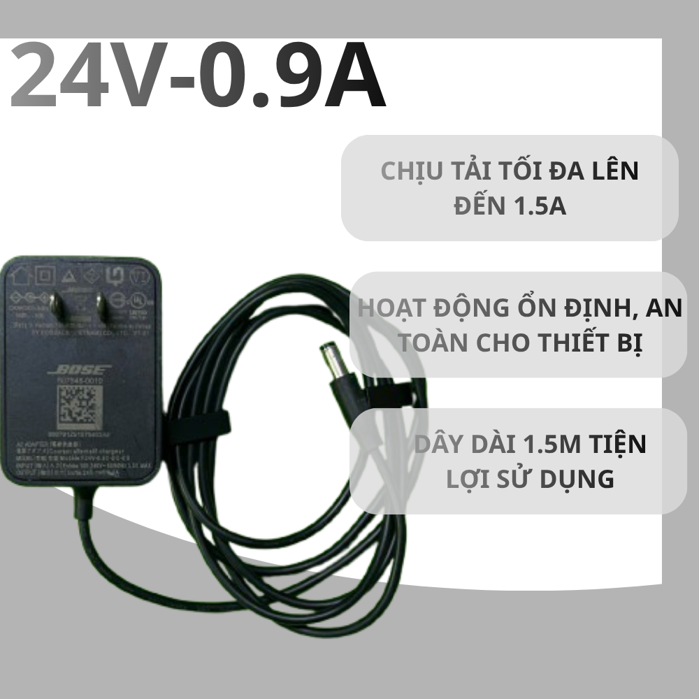 Adapter Sạc loa bose home speaker 300- Nguồn 24V 0.9A  hàng zin bóc máy chưa sử dụng