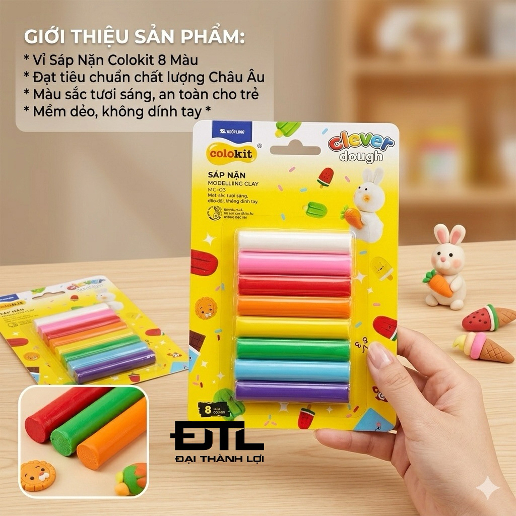[MC-C03 ] Sáp nặn 8 Màu Thiên Long Colokit MC-C03