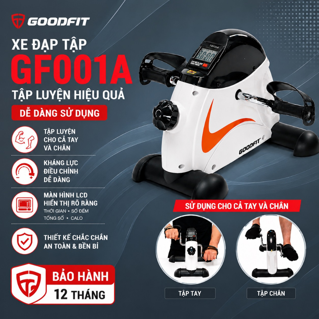 Xe đạp tập phục hồi chức năng GoodFit GF001PA, GF002MB, xe đạp tập phục hồi chức năng chạy điện SFIT