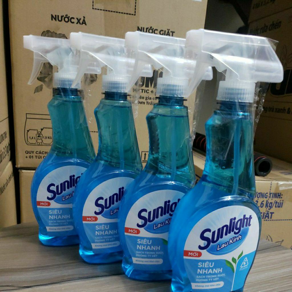Combo 4 Nước Lau Kính Sunlight Chai 520ml