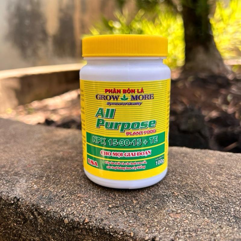 Phân bón lá All Purpose 15-30-15+TE  GROW MORE - 100gr