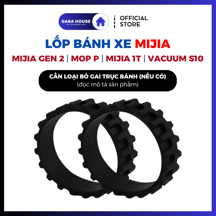 Lốp bánh xe Robot hút bụi Mijia Gen 2, Gen 1, Mop P - Mijia 1T 1C, Vacuum S10 - Roborock S5 S6 S7