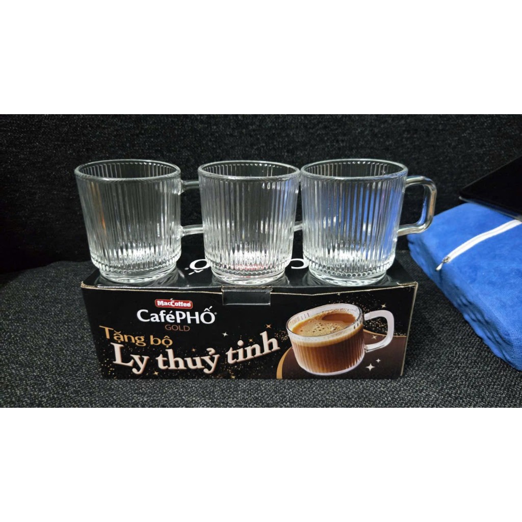 COMBO 2 LY THỦY TINH 360ML QUÀ TẶNG CAFE PHỐ