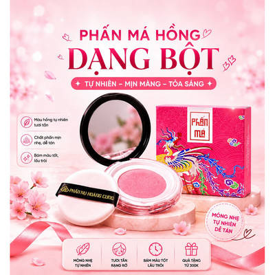 Phấn Má Hồng dạng bột Phấn Nụ Hoàng Cung màu hồng cánh sen/ hồng ổi/ hồng cam 5g