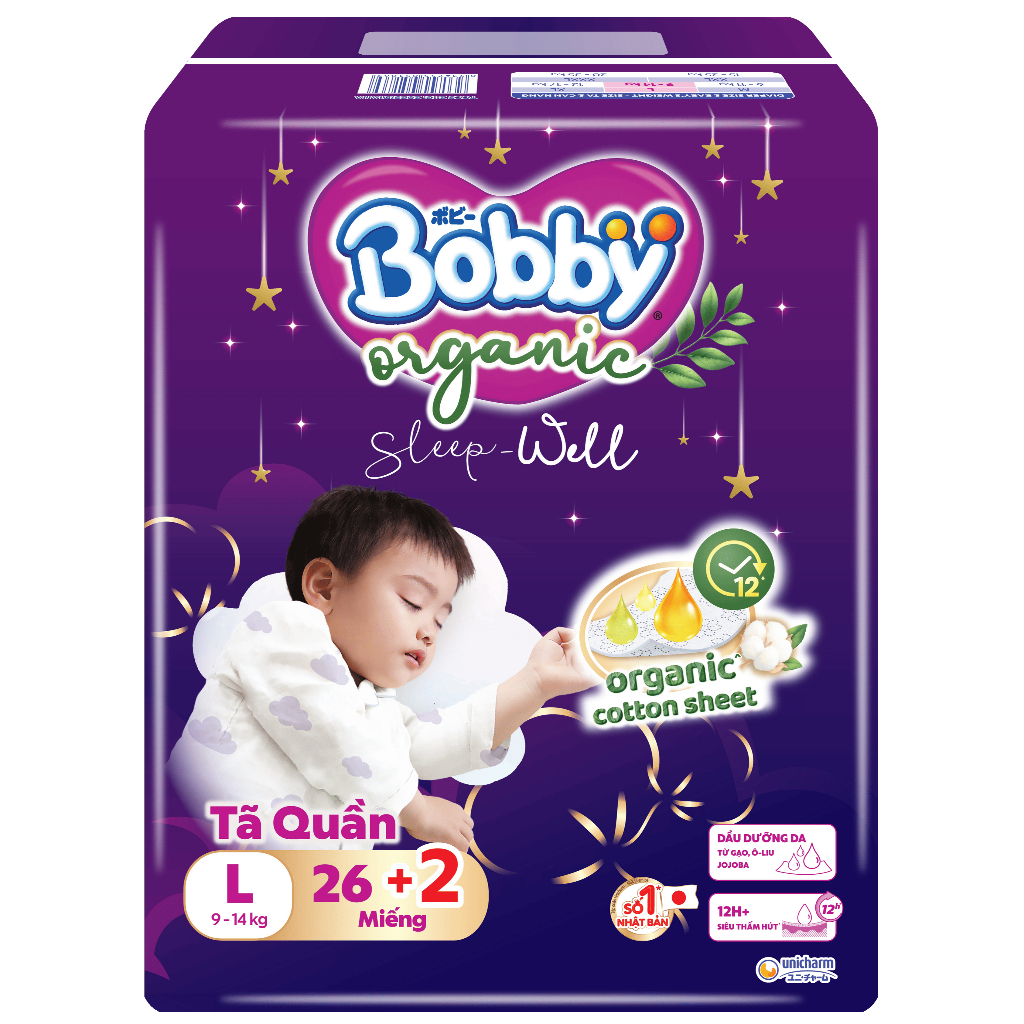 [Quà Tặng Bobby Không Bán] TÃ Quần Đêm Bobby Organic Siêu Mỏng Thoáng Size M -> XXXL - Lucie's Mom