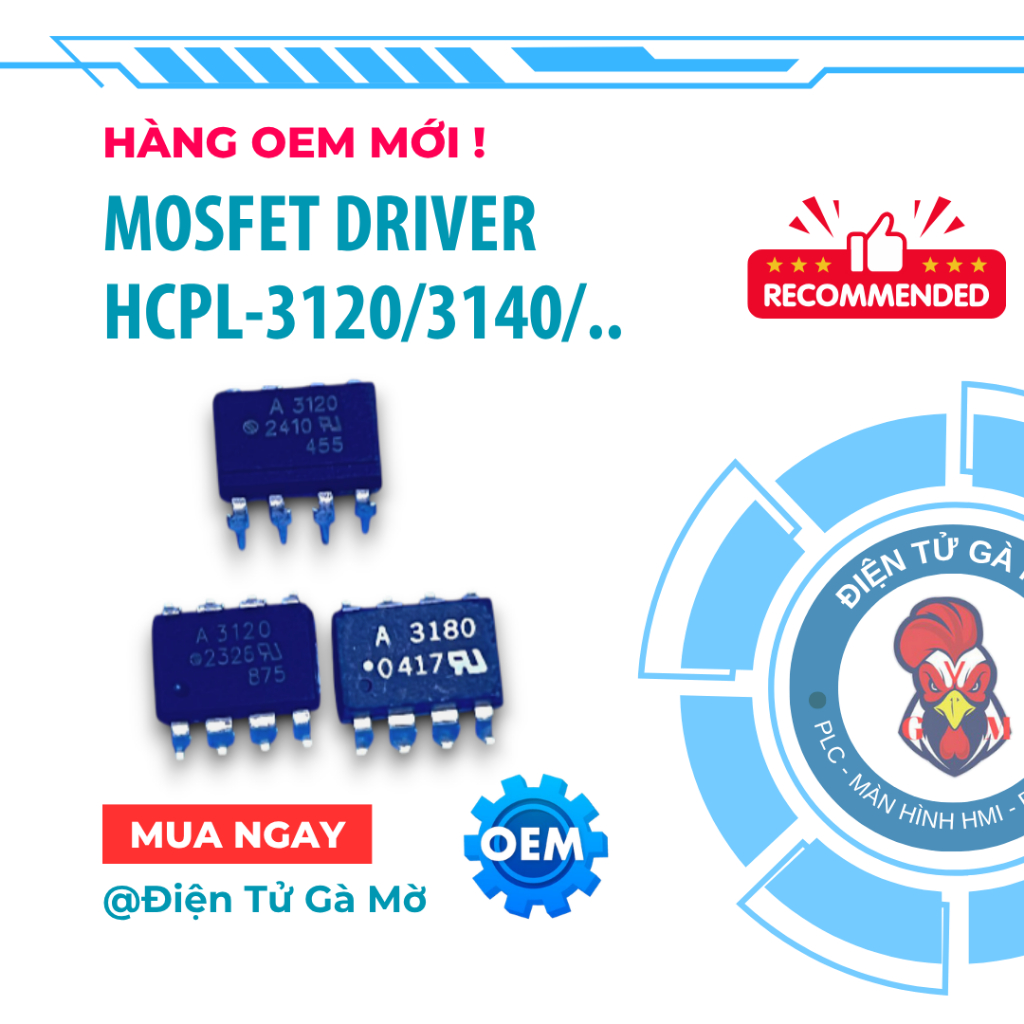 [1 CON] OPTO Lái Mosfet IGBT Cách Ly, HCPL-3120 HCPL-3140 HCPL-3150 HCPL-3180 A3120 A3140 A3150 A318