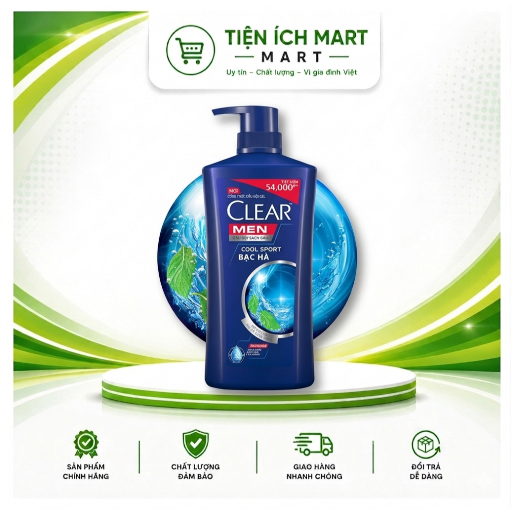 Dầu Gội Đầu Clear Men Cool Sport 360ML  - Tiện ích Mart
