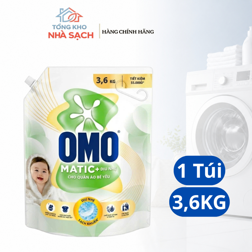 Nước giặt Omo matic cho bé yêu túi 3.6kg