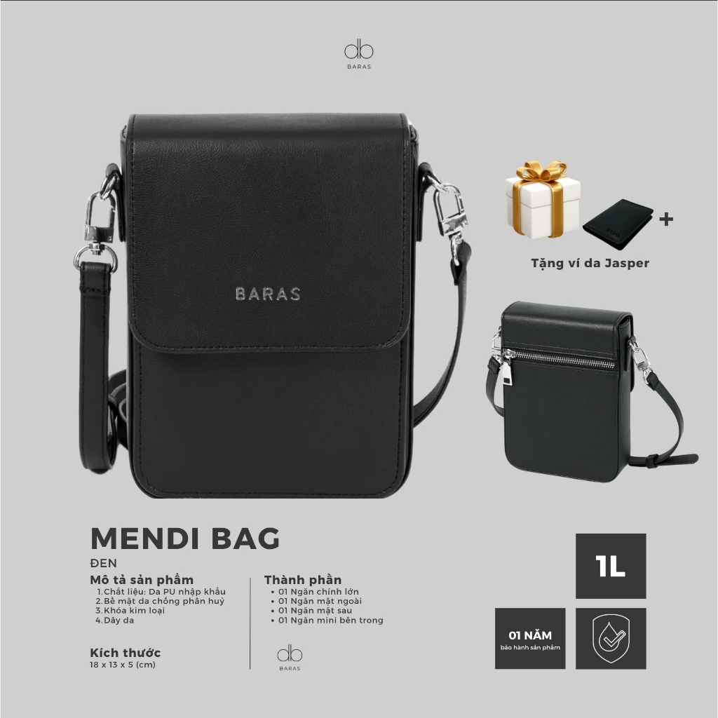 Túi đeo chéo da nam - Mendi Bag - BARAS VIETNAM - Túi đeo chéo thời trang nam | BigBuy360 - bigbuy360.vn