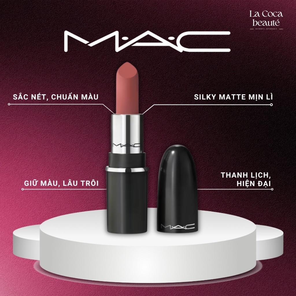 Son Lì Mini MAC Cosmetics Macximal Silky Matte Lipstick | Mịn Như Nhung, Bền Màu 12H