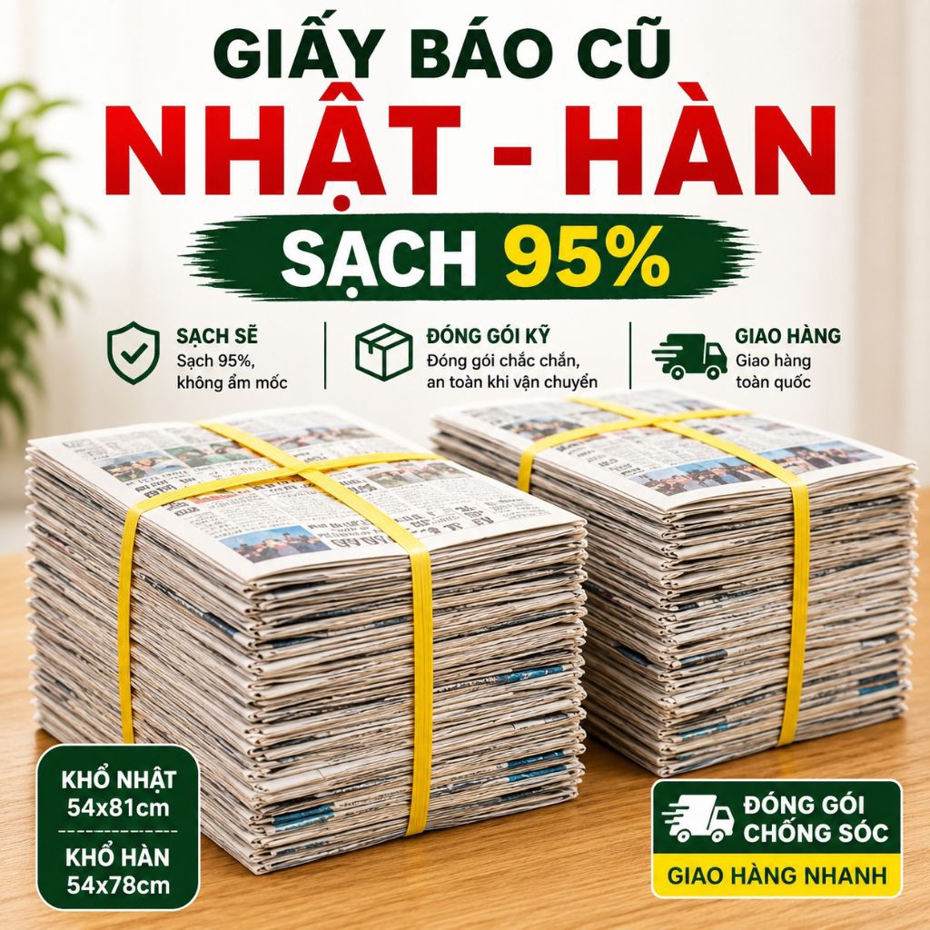 Giấy Báo Cũ Nhật Hàn Sạch 95% Gói Hàng Chống Sốc Bọc Hàng Dễ Vỡ Lót Thùng Chuyển Nhà 500g 1kg 2kg
