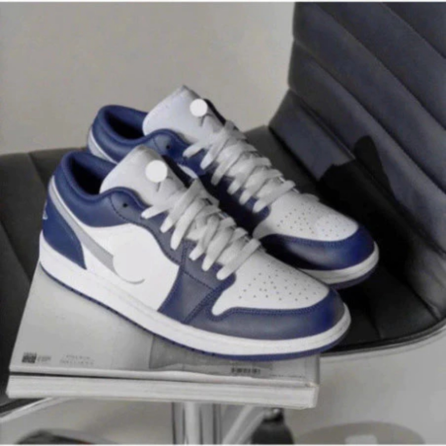Giày Jd1 low xanh navy nam nữ size 36>43, Giày JD nam nữ bản C.cấp full bill box