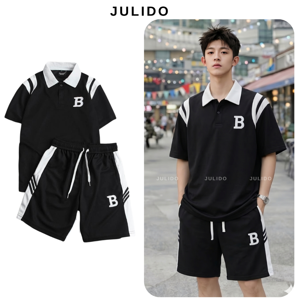 Bộ (Aó Polo + quần short) JULIDO Nam Đẹp Cao Cấp thêu logo.