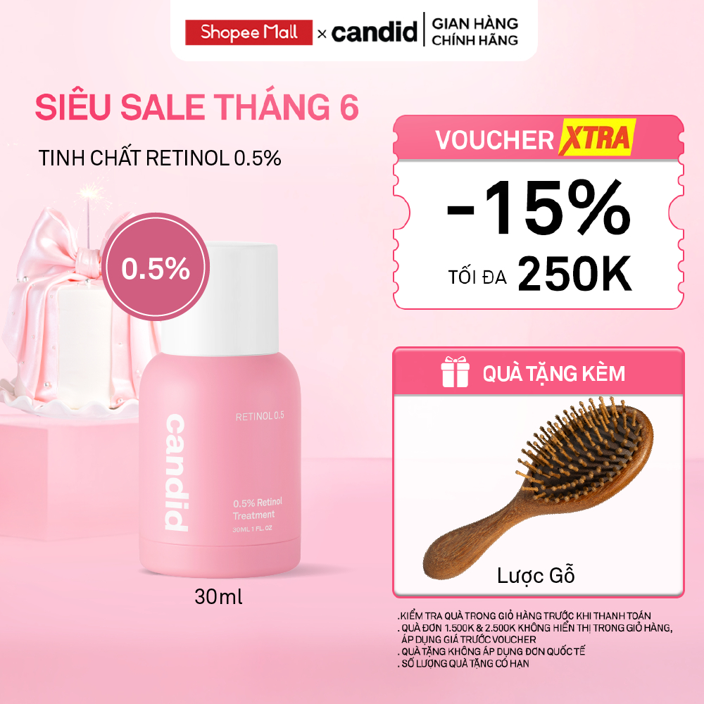 Tinh chất Retinol 0.5% Hỗ Trợ Cải Thiện Nền Da CANDID 0.5% Retinol Treatment 30ml