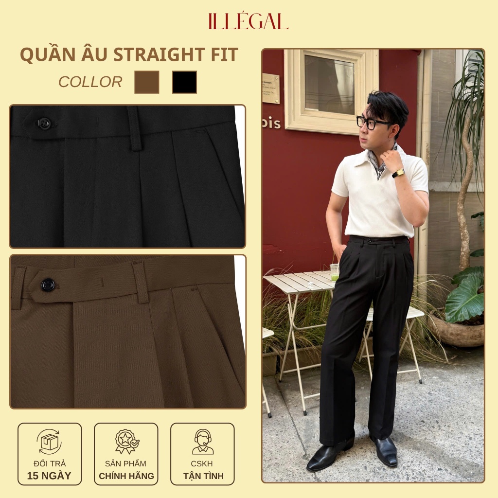 Quần Âu Nam Straight Fit ILLÉGAL - Đứng Form Che Khuyết Điểm Tốt - TWO-TUCK STRAIGHT FIT TROUSER