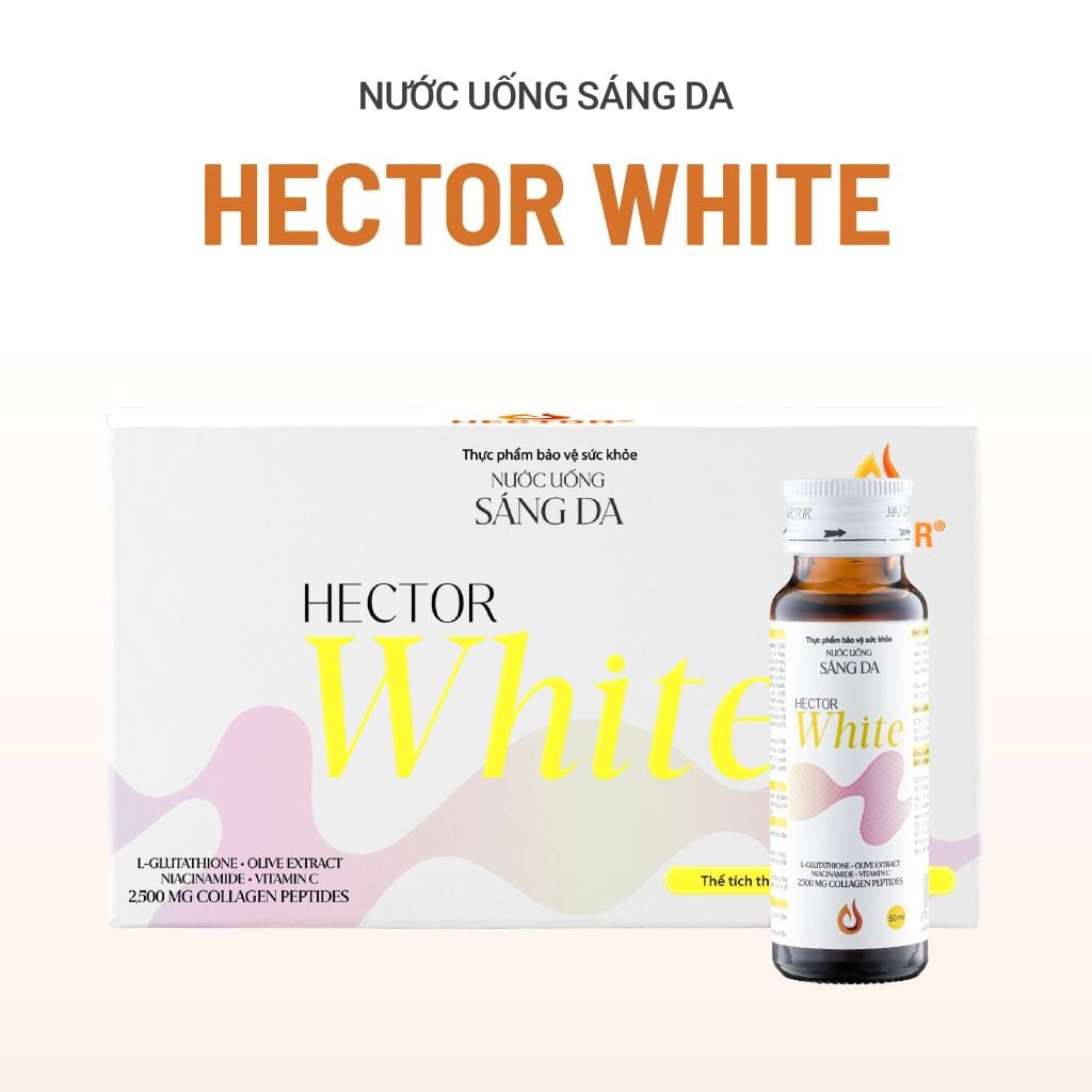 Thực phẩm bảo vệ sức khỏe Nước uống sáng da Hector White (hộp 10 chai)