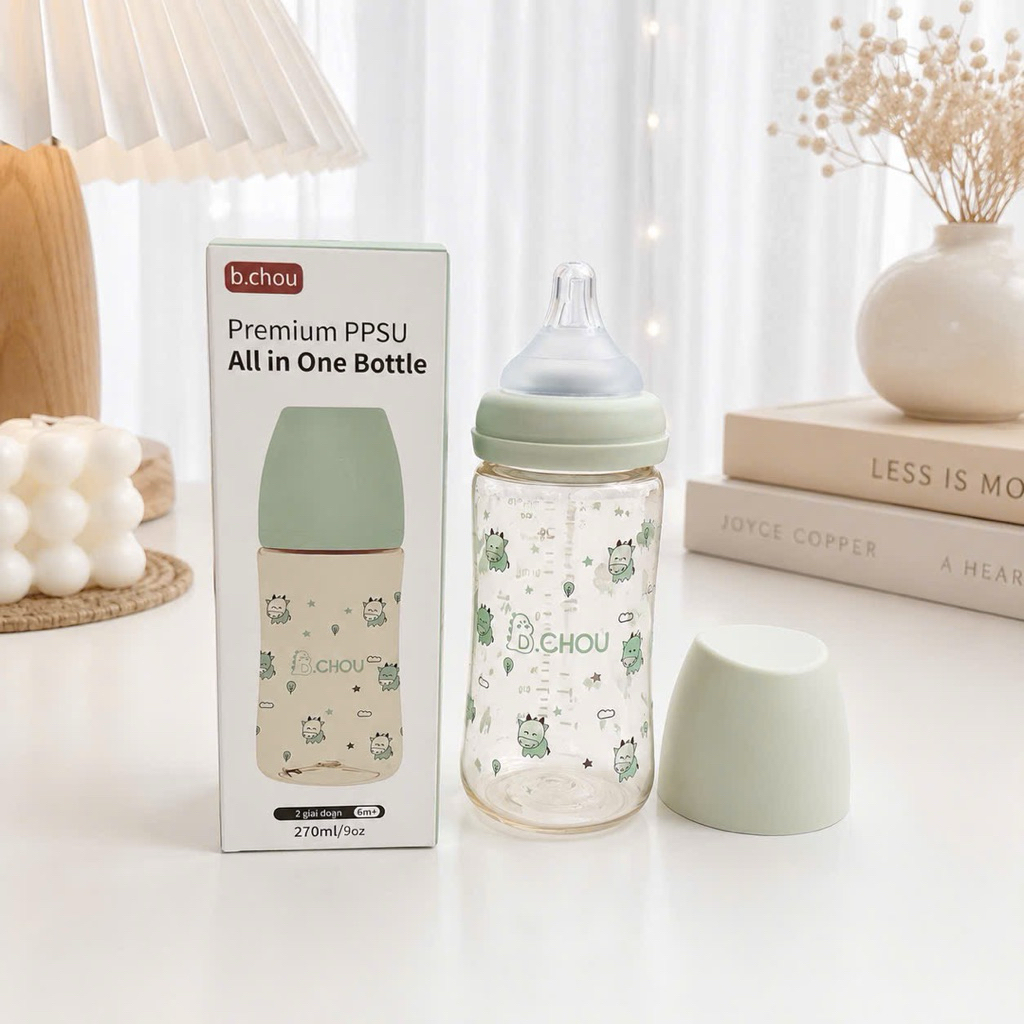 Bình sữa Bchou cổ rộng 170ml và 270ml PPSU cho bé