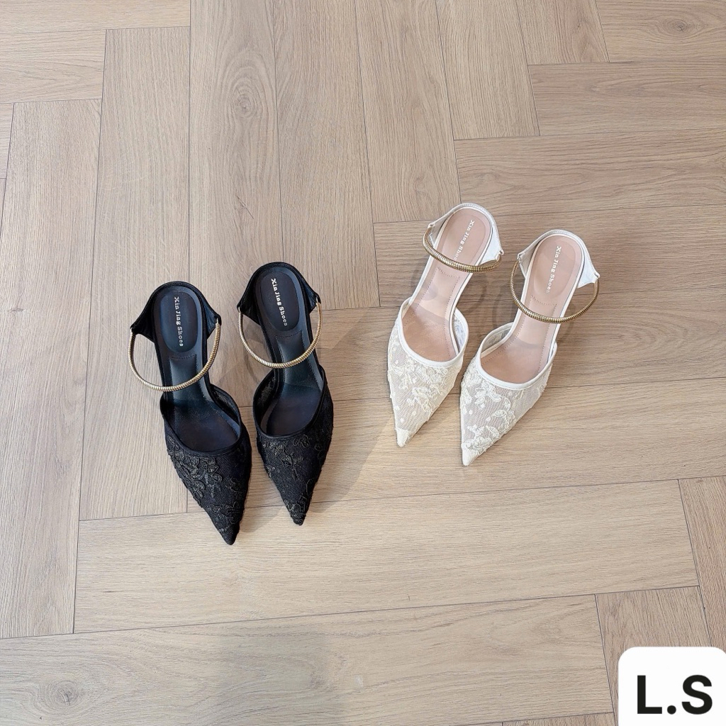 824LS94 Sục cao gót ren Xinjing 𝑯𝑨.𝑯𝑰 shoes
